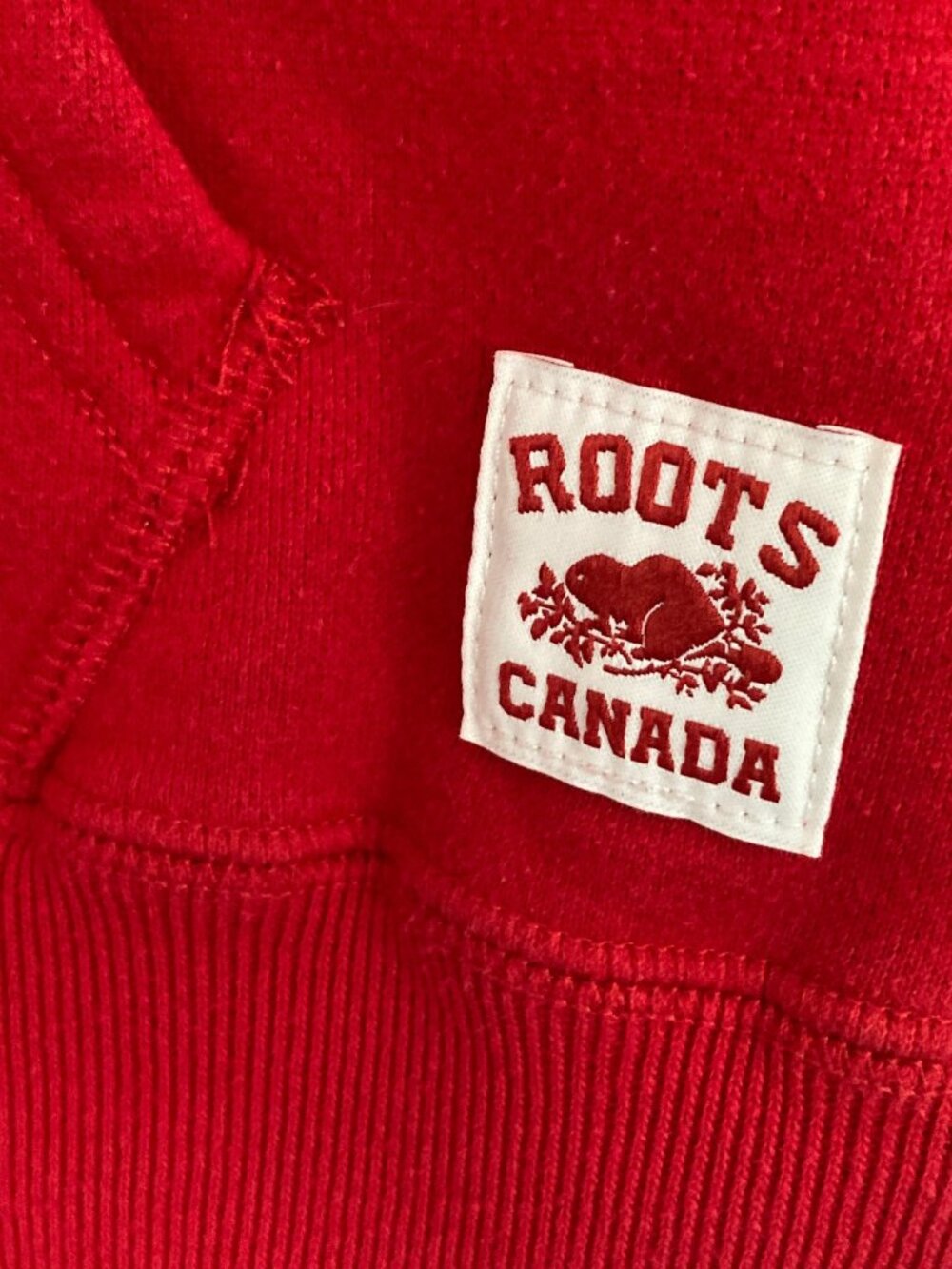 Roots Canada Women's Kanga Hoodie Sweatshirt Red Beaver Logo - Size Medium - Picture 4 of 11